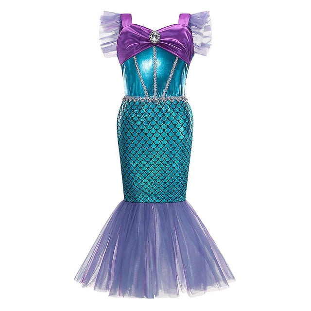 Disney Little Mermaid Ariel Princess Costume Kids Dress For Girls Cosplay Children Carnival Birthday Party Clothes Mermaid Dress N