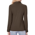 thumbnail image 2 of Camisas con botones para mujer Siliteelon Slim Fit Coffee Brow, 2 of 9