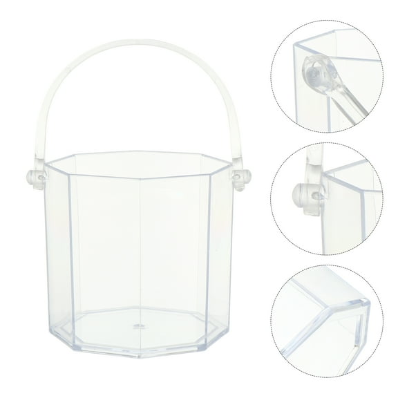 Omeite Acrylic transparent ice bucket champagne bucket beer bucket (octagonal ice bucket 1050ml)