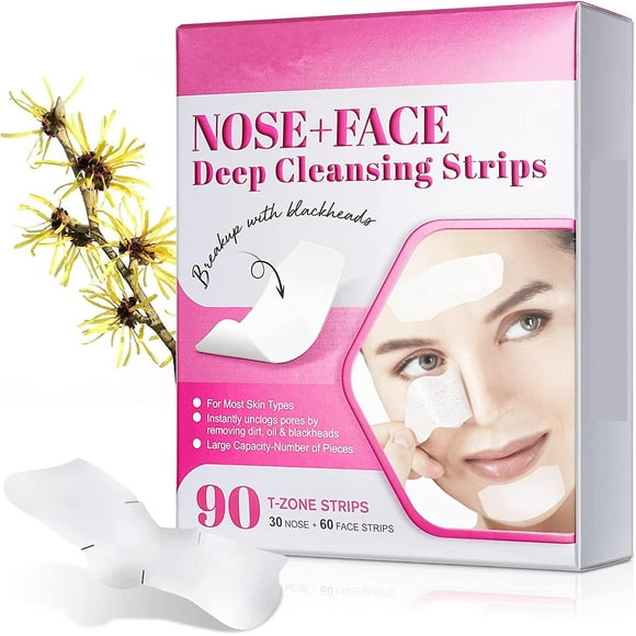 Nose Strips, 90pcs T Zone Nose Pore Strips For Blackheads, Nose Blackhead Remover Strips, Deep Cleansing Nose Pore Strips