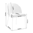thumbnail image 2 of 2 Dining Chair , White Seat With Brown Leg, Ergonomic Support Back, Slip Pad, Space Saving, Antique Fabric Metal Dinning Comfortable Foot, 2 of 5
