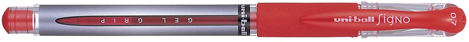 uni-ball 751107000 UM-151S Signo Gel Pens with Gel Grip, Red Gel, 0.7mm Stainless Steel Nib (Pack of 12) 12 Red