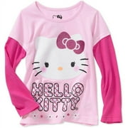Hello Kitty - Baby Girls' Plaid Letter Graphic Hangdown Tee