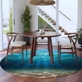 thumbnail image 3 of Round Rug 6Ft Washable Non-Slip, Light Blue Ocean Waves Circle Area Rugs for Living Room Bedroom, Summer Beach Coastal Abstract Indoor Floor Mats Carpet Runner for Home Decor Aesthetic, 3 of 8