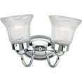 thumbnail image 3 of Fluted Glass Collection Two-Light Polished Gray Clear Prismatic Glass Traditional Bath Vanity Light, 3 of 5