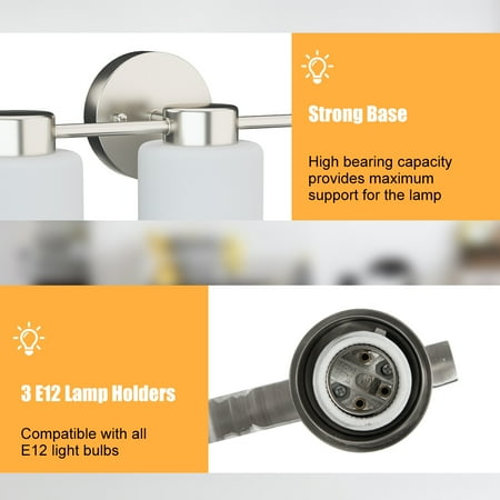 Costway 3-Light Wall Sconce Modern Bathroom Vanity Light ...