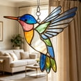 thumbnail image 5 of Stained Glass Suncatcher With Bird Design For Window Decor - Hand-Cut Colorful Glass Art With Hanging Chain For Home, Garden, And Patio Display, 5 of 8