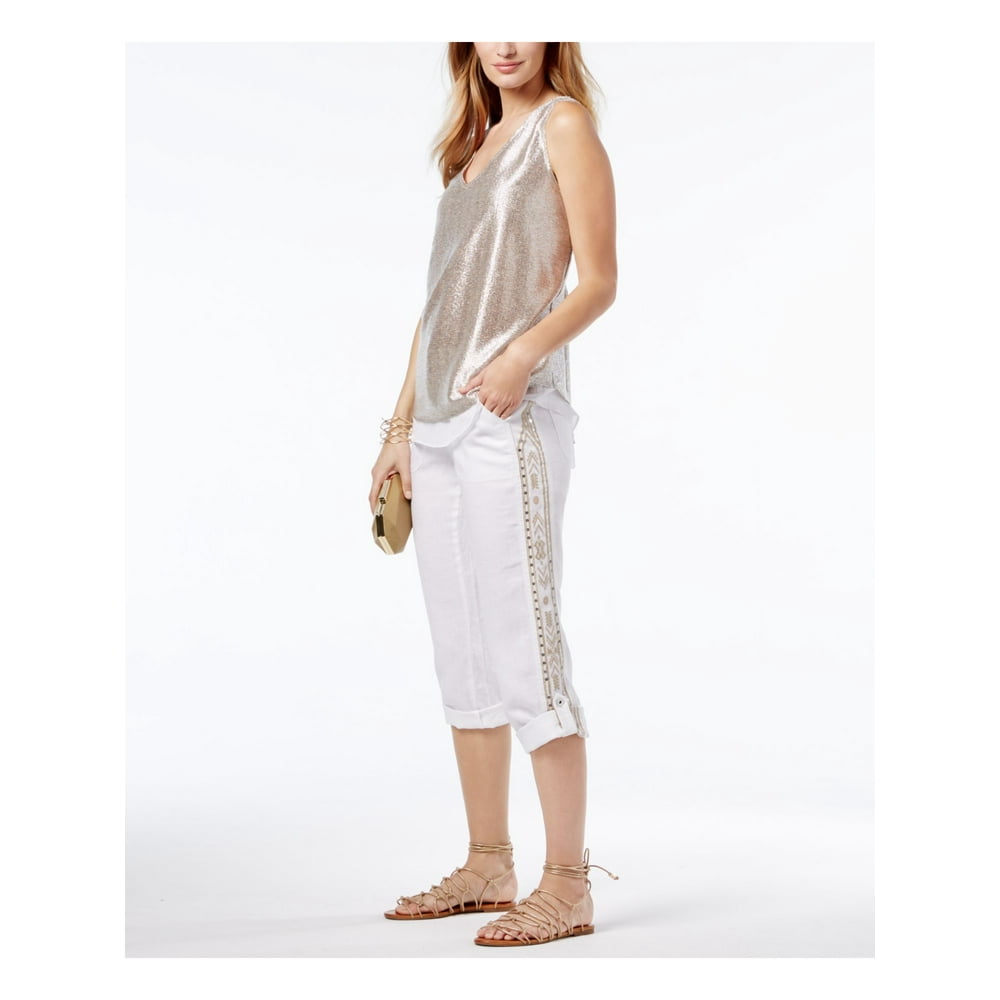 white sequin pants outfit