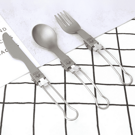 

Pure titanium folding k nife fork and spoon set outdoor portable tableware set