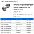 thumbnail image 2 of Front Wheel Hub and Bearing Assembly - Set of 2 - Compatible with 2006 - 2011 Chevy HHR with 4-Wheel ABS 2007 2008 2009 2010, 2 of 2