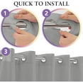 thumbnail image 3 of No Hook Grey Shower Curtain Soft Microfiber & Waterproof - Fabric Shower Curtain or Liner, Washable & Bottom Magnets, Hotel Cloth Shower Curtain, Gray, 71x74, 3 of 5