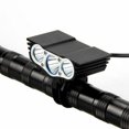 thumbnail image 2 of Greeniant 4 modos de luz de bicicleta 3xT6 LED faro delantero de bicicleta impermeable seguridad noche ciclismo lámpara antorcha linterna alimentación Ciclismo Greeniant OD0113-00, 2 of 6