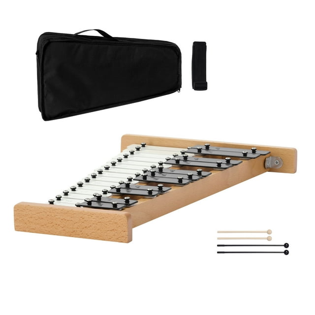 KFFKFF Glockenspiel Xylophone, 27 Notes, Professional Xylophone Percussion Instrument, with Metal Keys, Includes 4 Mallets, Carrying Bag