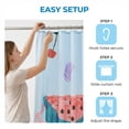 thumbnail image 6 of REGALWOVEN Cute Print Shower Curtain Sets, Waterproof Fabric Bath Curtain with 12 Hooks, Fresh Pastoral Style for Bathroom Decor Pink Watermelon 71"W x 71"L, 6 of 7
