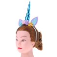 thumbnail image 4 of Glitter Kids Girls Cuerno Diadema De Flores Accesorios De Disfraces Azul BLESIY Diadema Unicornio para Niños, 4 of 8