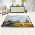thumbnail image 3 of GZHJMY Beautiful Landscape Wheat Field Village Area Rug 4x6 Decorative Comfort Floor&nbsp;Carpet Nursery Rugs Non-Slip Rectangle Mat for Entryway Bedroom Decor Carpet Runner, 3 of 7
