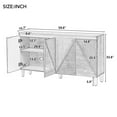 thumbnail image 4 of Tcbosik Sideboard Buffet Cabinet, 60" Kitchen Storage Cabinet with Adjustable Shelves, Coffee Bar Cabinet with 4 Doors for Dining Room, Living Room, Dark Gray & Light Gray, 4 of 10