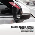 thumbnail image 4 of LAICAIW 2PCS Car Rear View Mirror Rain Eyebrows, Bling Crystal Rear View Mirror Rain Visor Guard, Rhinestone Rainproof Car Side Mirror Rain Visor Smoke Cover, Universal for Car, Truck, SUV（Red）, 4 of 7