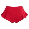 thumbnail image 3 of Women's High Waist Wide Waistband Ruffle Yoga Shorts Gym Workout Rave Booty Dance Mini Hot Pants Bottoms Active Skirted Panties 5XL Red, 3 of 8