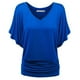 thumbnail image 3 of Puntoco Mujeres Moda Sólido Cuello en V Camiseta Blusa Batwing Manga tops Blusa Puntoco Puntoco-7900, 3 of 8