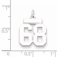thumbnail image 2 of 925 Sterling Silver Small Polished Number 68 Charm Pendant, 2 of 5