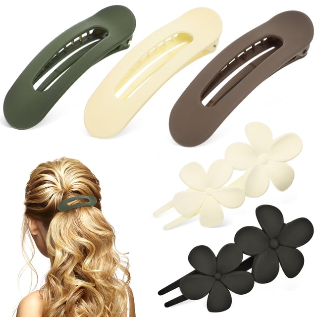 Milisten 1 Set Flower Hair Clips Flat Claw Clips Decorative Hair Styling Clips Hair Flat Clips Sectioning Hair Clips Hair Accessories