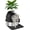 Black, variant on Hidden Litter Box, Stainless Steel Litter Box with Faux Plant Decor, Litter Box Enclosure with Clear Front Door, Includes Scoop & Litter Mat, Odor Control, Easy to Clean (Black)