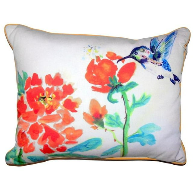 Betsy Drake ZP630 20 x 24 Po. Colibri et Fleur Rouge Extra Grand Oreiller