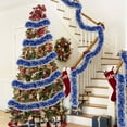 thumbnail image 5 of 50FT Christmas Tinsel Garland Blue Garland for Christmas Tree Decorations, Xmas Tinsel Garlands for Decoration Indoor Outdoor Party Supplies Holiday Decor(Blue and Silver), 5 of 8