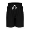 thumbnail image 5 of FDGIU Cargo Shorts Men Casual Solid Pocket Elastic Waist Straight Half Shorts Pants Sport Pants Bermuda Shorts Back to School Essentials, 5 of 6