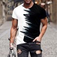 thumbnail image 2 of Rggeeun Men'S T-Shirt Gradient Tie Dye Style Pattern Breathable Loose Fit Short Sleeve Crew Neck Knit For Club Party Versatile Tops,Black,M, 2 of 4
