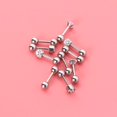 thumbnail image 4 of 5Pairs 5 Styles Round Ball Stud Stainless Steel Barbell Earring Set Cartilage Helix Earring Piercings Tragus Cartilage Ear Rings Set (Silver), 4 of 9