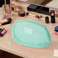 thumbnail image 5 of Unique Bargains 1 Pc Mesh Hand-held Sundries Makeup Bag Polyester Green 8.27in, 5 of 6