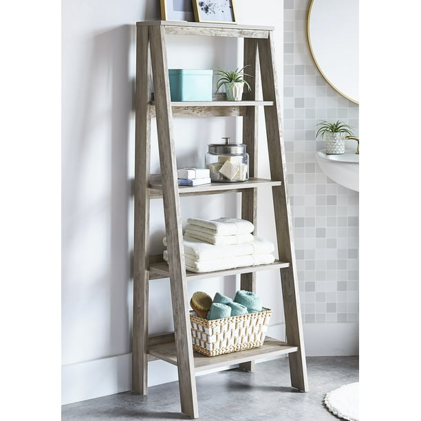 Shelf Freestanding Shelves, Farmhouse Style Ladder Bookcase