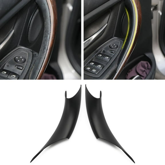 Partscollect 2PCS ABS Interior Door Panel Grab Handle Covers Compatible with BMW 3 4 Series F30 F35 320 320 328 328 335 335 428 435 Pull Handle 2012-2018 (Black)