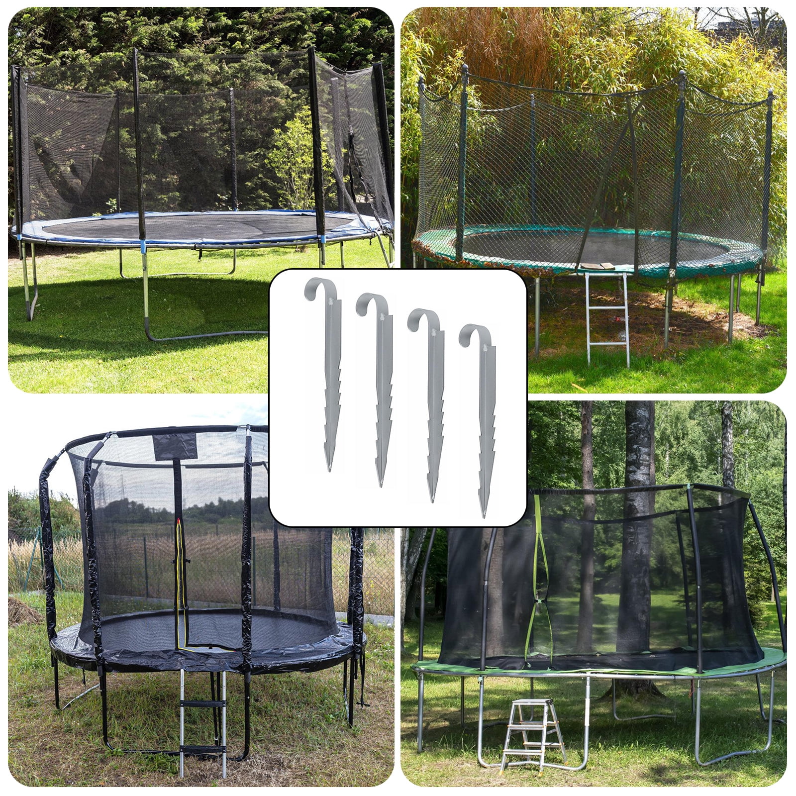 4Pcs Metal Tent Trampoline Ground Stake Fixing Anchors Garden Landscape Anchoring Stakes Fixing Anchors Enduring