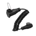 thumbnail image 1 of 12V Spring Coiled Cable 2M Long Caravan Tow Bar Electrical Trailer Plastic Housing Brass Pin Male Plug (Black), 1 of 3