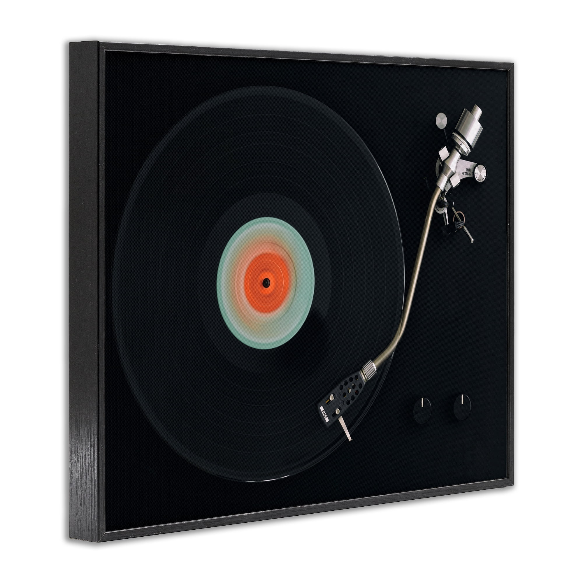 Stupell Industries Vintage Spinning Record Black Framed Giclee Art, design by Tom Quartermaine