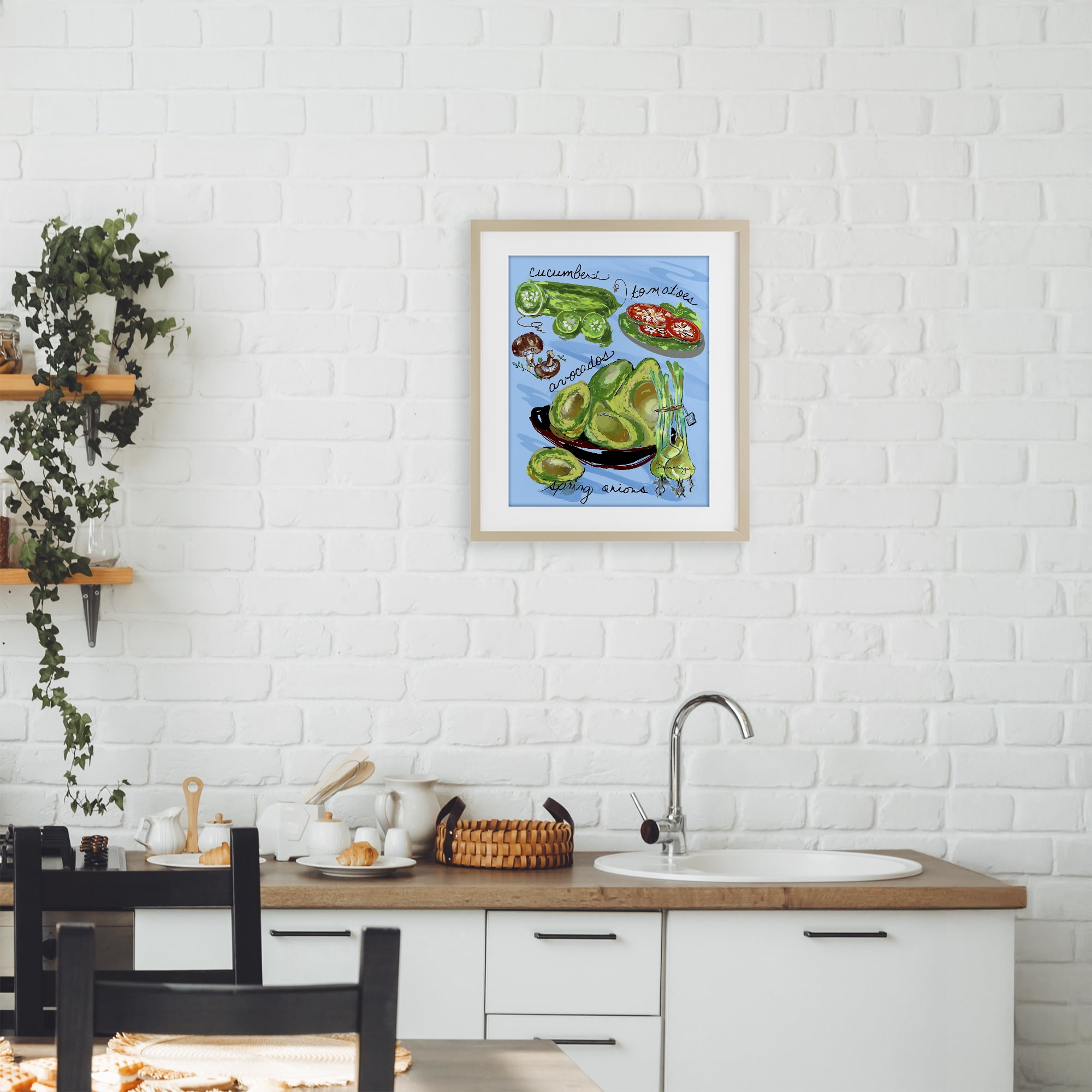 Stupell Industries Fresh Produce Collection Birch Framed Print Under Glass, design by Susan Lugar