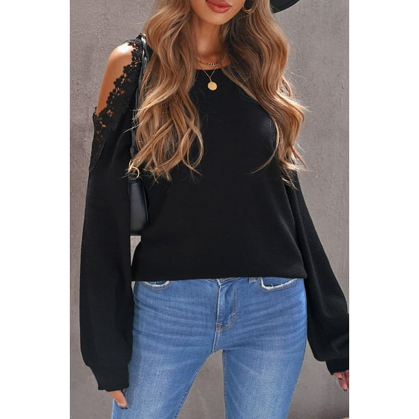 Cold shoulder best sale sweater