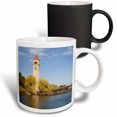 

3dRose WA Spokane Clock Tower by the Spokane River - US48 JWI1737 - Jamie and Judy Wild Magic Transforming Mug 11oz