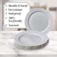 thumbnail image 4 of DISPOSABLE DINNERWARE PLATES | Premium Reusable Plastic Dishes | 20 Salad Plates |Vintage - grey | 9", 4 of 8
