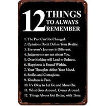 Retro Decor Tin Signs,“12 Life Reminders Sign”,for garage,bar,restaurant,living room,bedroom,kitchen,cafe,bar,8×12inch