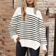 thumbnail image 2 of Wyzesi Ladies Sweaters Cardigan On Gold Women'S Crewneck Batwing Long Sleeve Sweaters 2024 Fall Oversized Ribbed Knit Side Slit Pullover Tops, 2 of 8