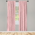 thumbnail image 3 of Abstract Curtains 2 Panels Set, Stains Spots and Blots Repetition in Warm Colors, Window Drapes for Living Room Bedroom, 56"W X 84"L, Baby Pink Burnt Orange, by Ambesonne, 3 of 5