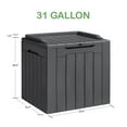 thumbnail image 4 of Homall 31 Gallon Outdoor Deck Box In Resin with Seat, Gray, 4 of 7