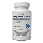 Magnesium Citrate - 200mg Elemental Magnesium, 120 Vegetable Caps - Made In USA