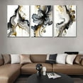 thumbnail image 2 of 3Pcs Framed Black and Gold Abstract Wall Art, Modern Grey and Gold Marble Fluid Canvas Wall Art Prints Posters Wall Decor Pictures for Living Room Bedroom Office Home Decoration,Ready to hang, 2 of 7