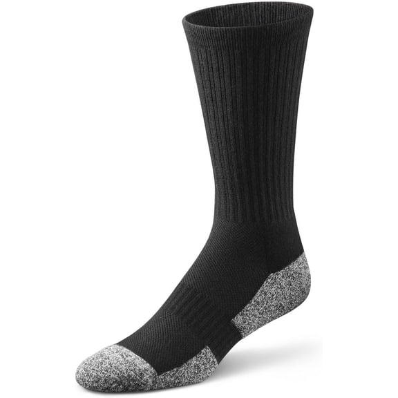 Dr. Comfort Crew Diabetic Socks, Black, Large