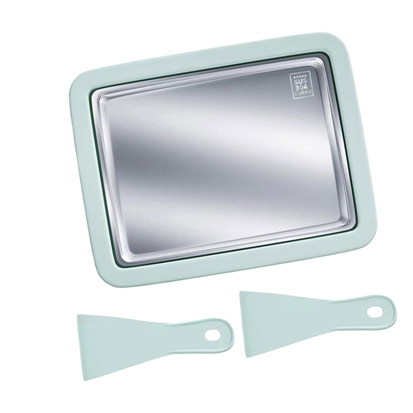 Tongina Cold Pan Plate DIY Portable Multipurpose Household Sweet Spot Pan Ice Cream Plate Maker for Sorbets Yogurt Soft Serve Green